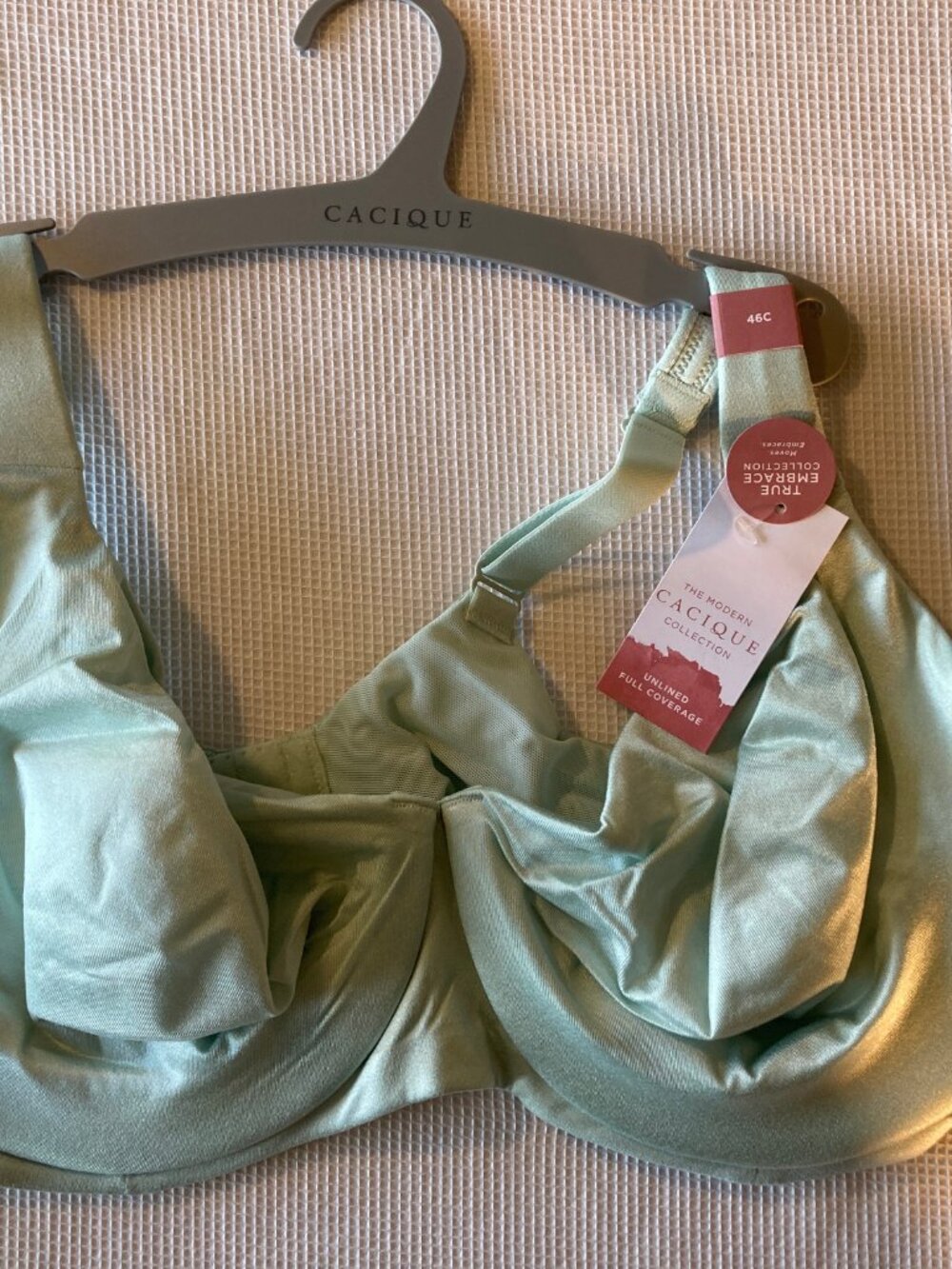 NWT Cacique Lane Bryant bra, green, size 46 C